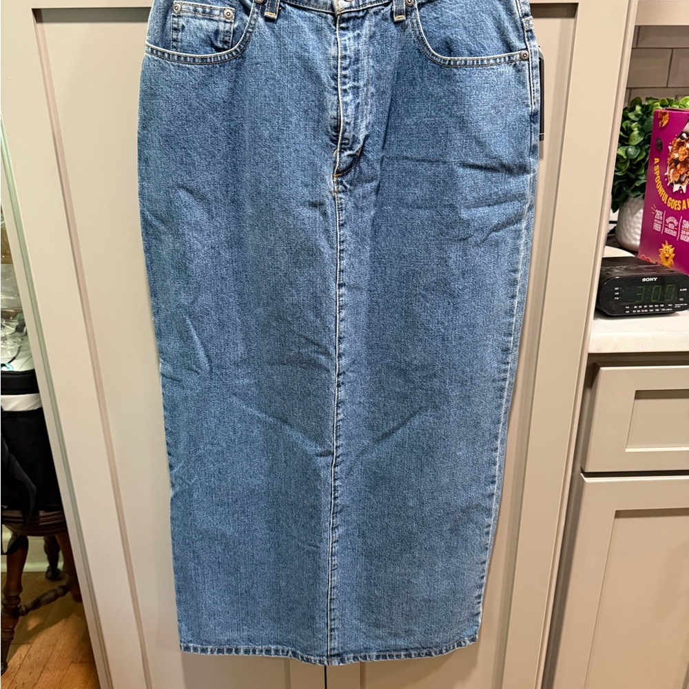 Relativity Blue Denim Long Skirt Women’s Size 10 NWT!